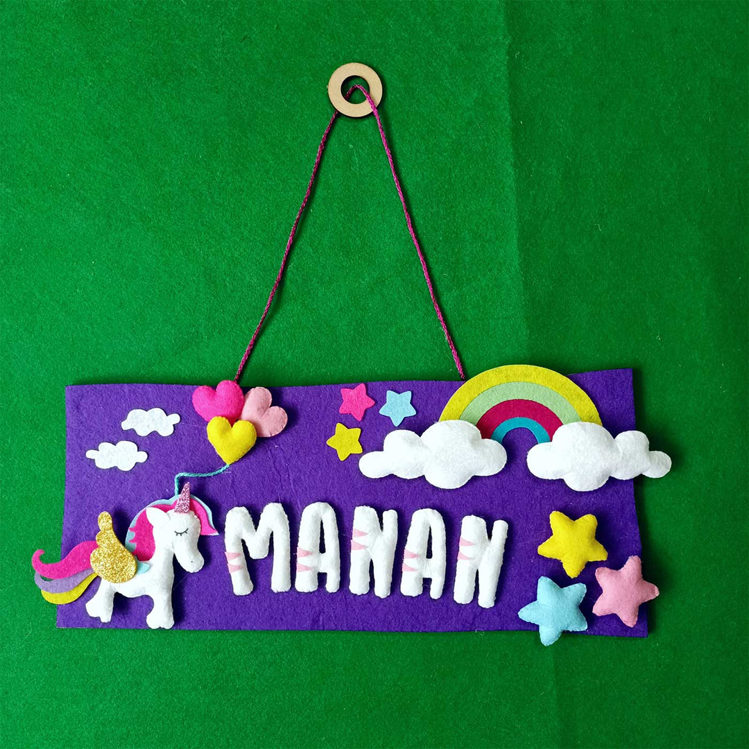 Personalized Handmade Theme Banner Felt Kids Name Plate