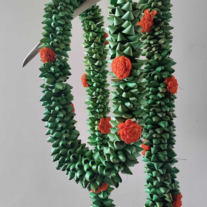 Handmade Mishti Orange Marigold Flower 7 Feet Toran