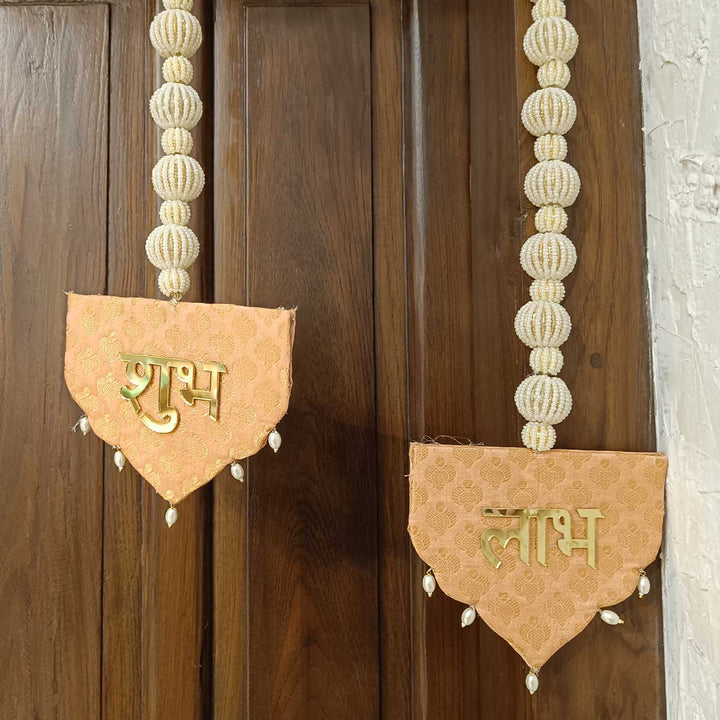 Handmade Festive Brocade Shubh Labh Hangings