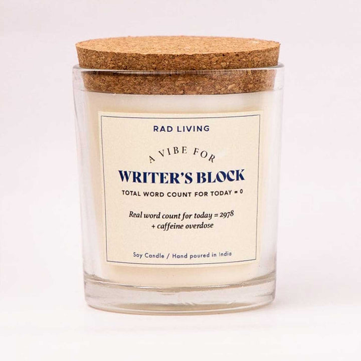 Hand Poured Writer'S Block Lavender Tobacco Scented Soy Wax Candle