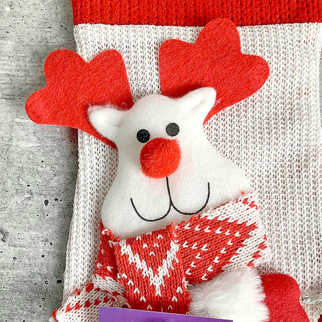 Handmade Mini Snowflake Deer Woolen Stockings For Christmas Decoration