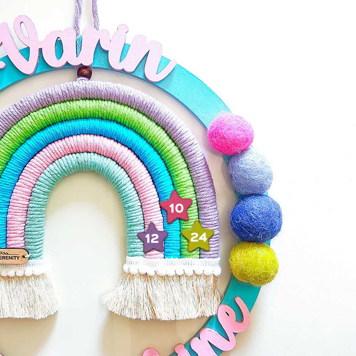 Macrame Ring Rainbow Personalized Kids' Nameplate