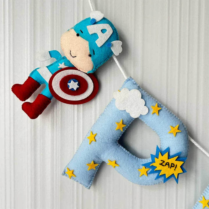 Personalized Superheroes Felt Bunting / Garland For Kids