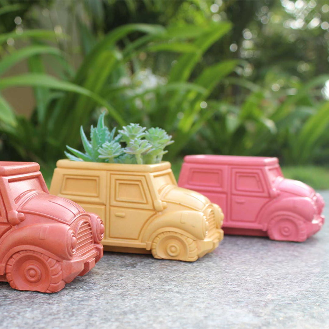 Hand-Painted Mini Jeep Terracotta Planter