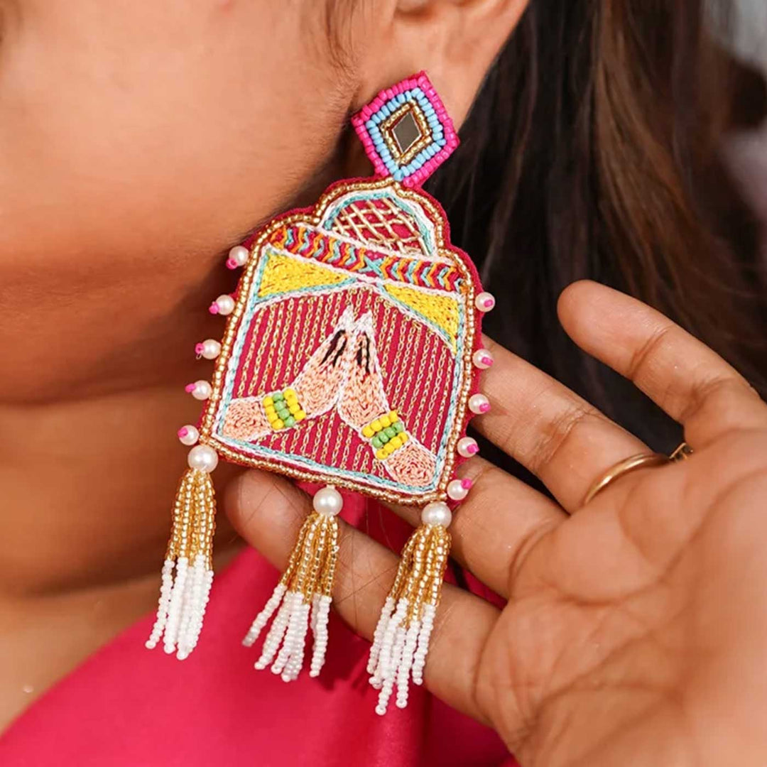 Handmade Baraati Beaded Earrings