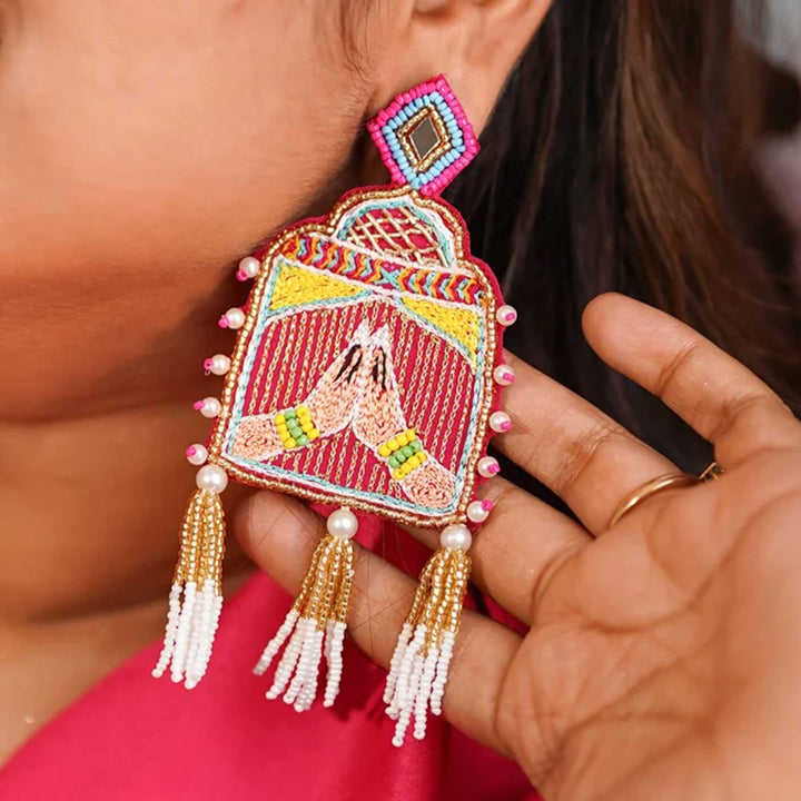 Handmade Baraati Beaded Earrings