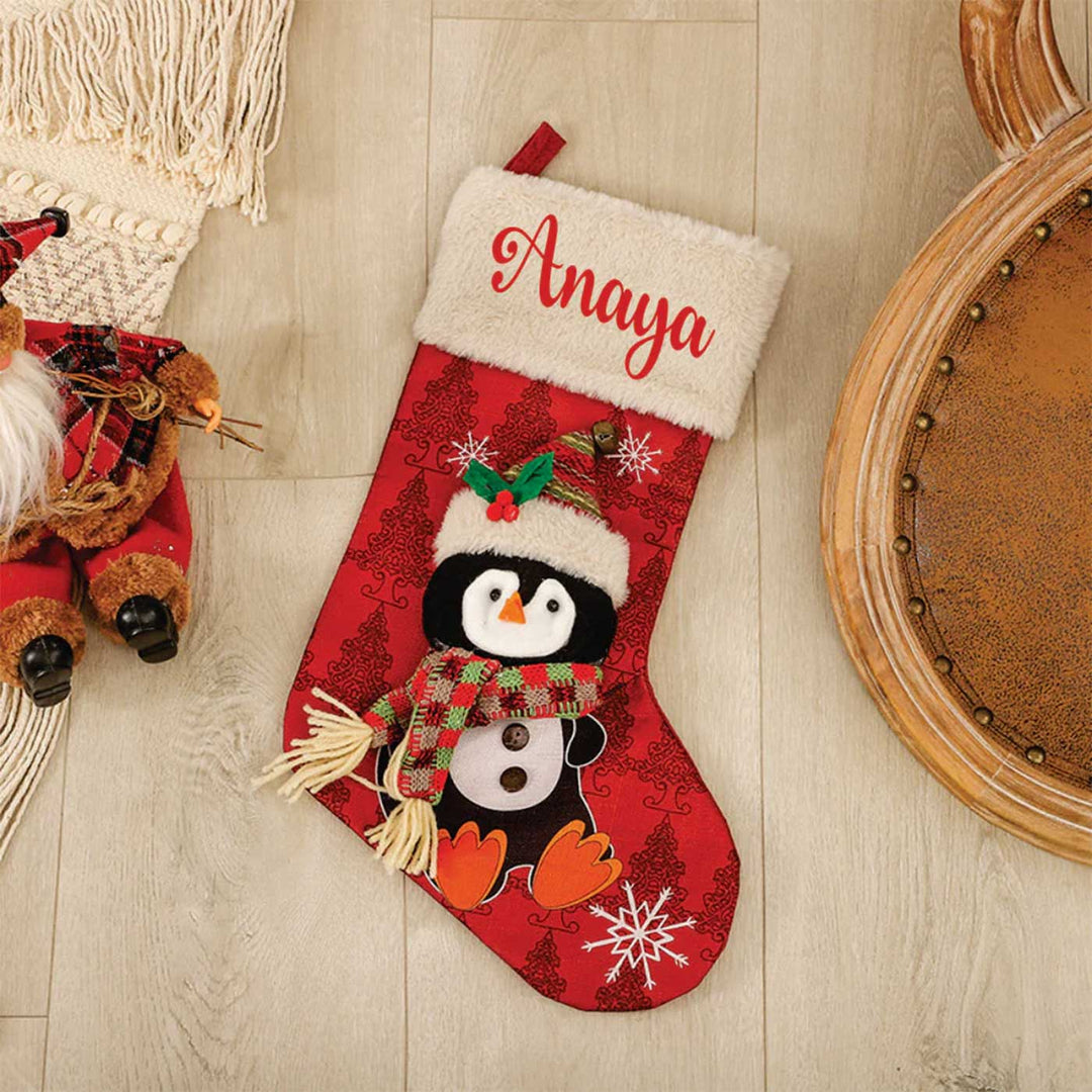 Personalized The Famous Five' Cotton & Fur Stockings For Christmas Decoration