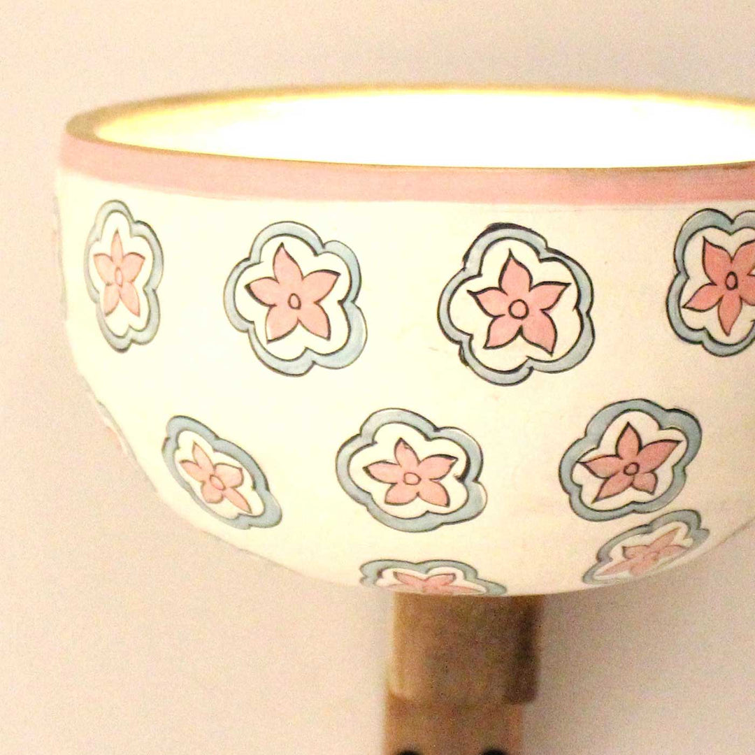 Handmade Unique Flower Buta Design Terracotta Wall Lamp