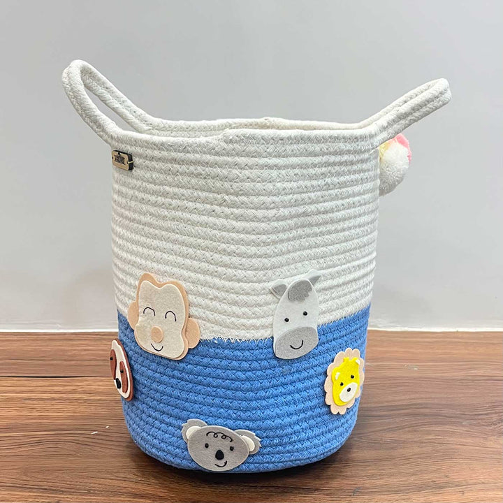 Personalized Handmade Animal Adventure Jute Basket For Kids