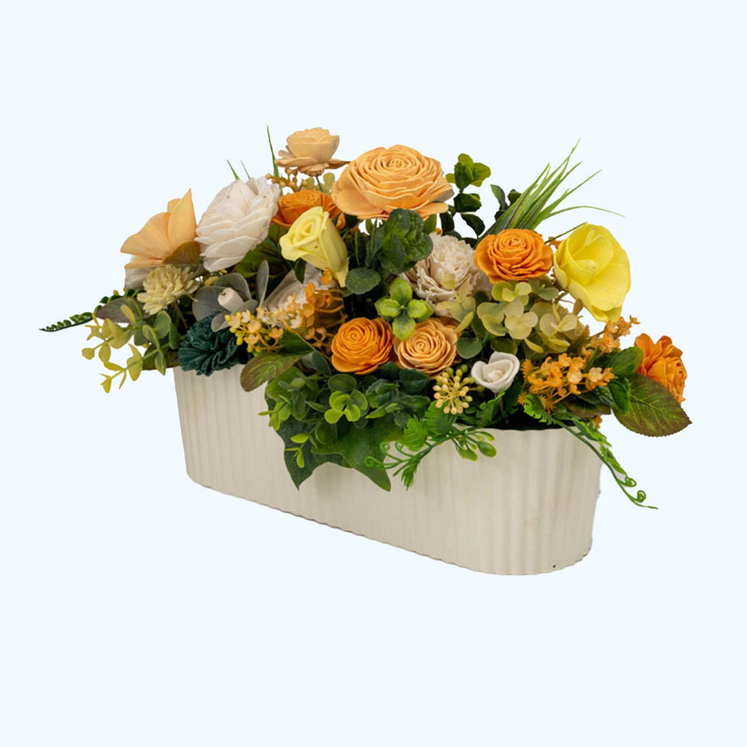 Handmade Amber Delight Shola Flower Centerpiece