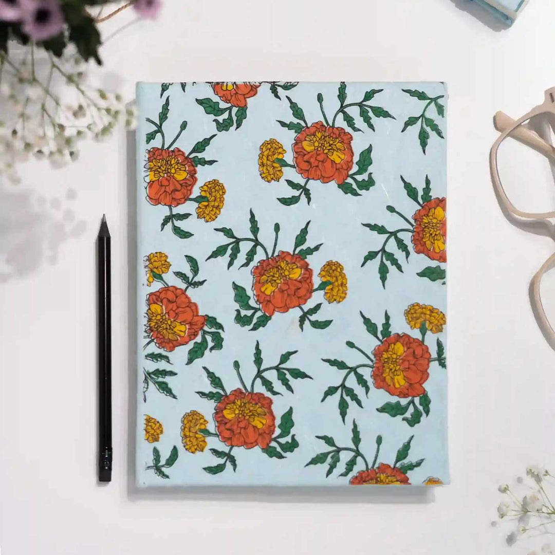 Handmade Genda Phool Unruled Journal | 100 Pages