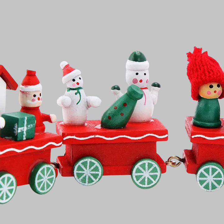 12 Inch Christmas Carriage Train Wooden Table Decor For Christmas Decoration