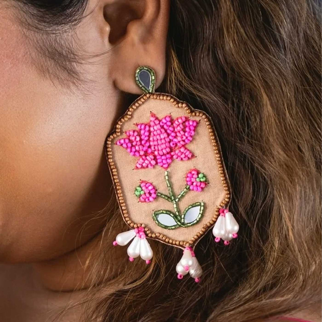 Handmade Chitra Beaded Earrings