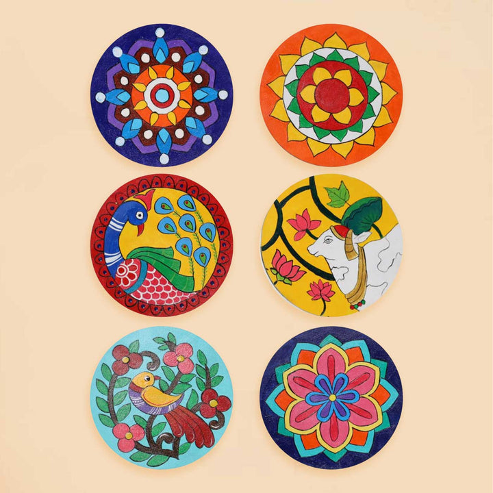 Pre Marked Mandala Coasters Painting MDF Wood DIY Kit