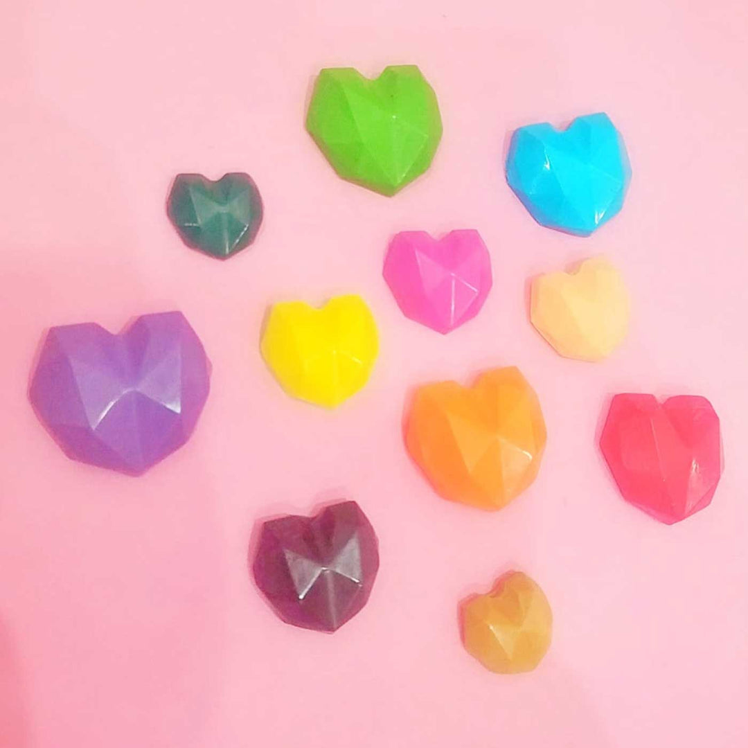 Handmade Non-Toxic Heart Shaped Crayons | Set Of 8