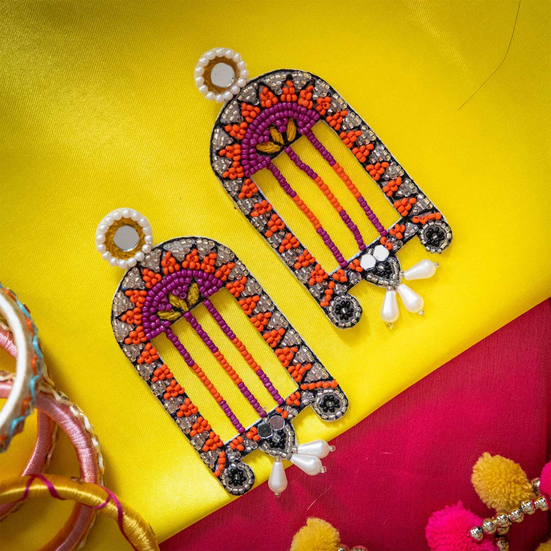 Handmade Sheesh Mahal Beaded Earrings