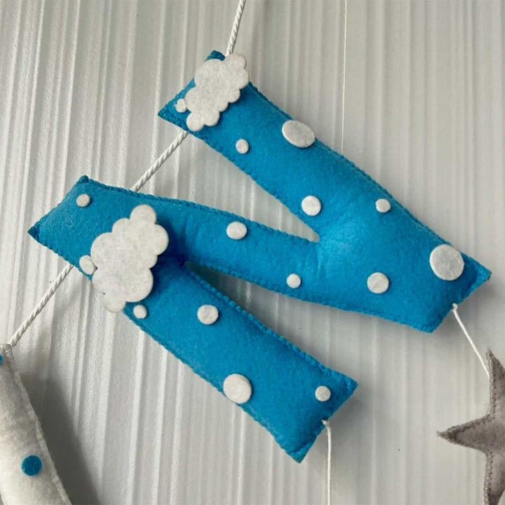 Personalized Teddy On A Plane Name Bunting Garland Felt Bunting / Garland For Kids