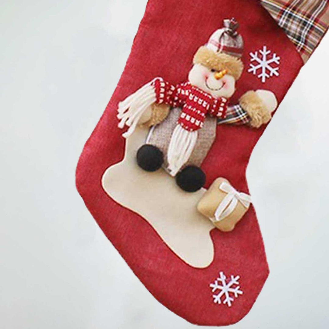 Handmade Red Olaf Cotton Stockings For Christmas Decoration