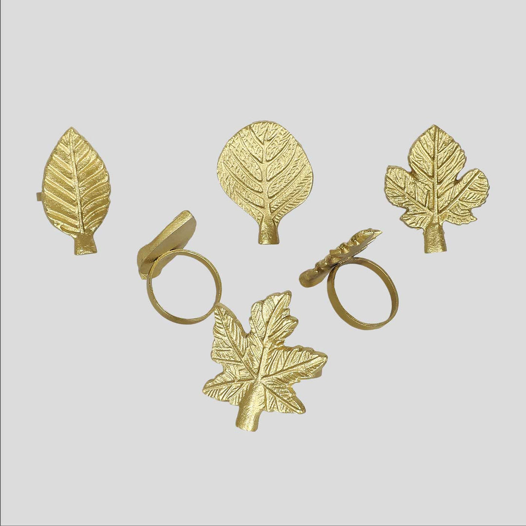 Handmade Leaves Design Napkin Ring | Set Of 6