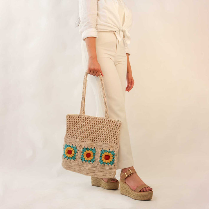 Handmade Crochet Shopper's Tote Bag