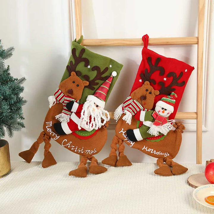 Personalized Holiday Happiness Felt & Wool Stockings For Christmas Decoration