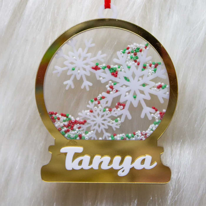 Handmade Gold Shaker Acrylic Ornaments For Christmas Tree Decoration