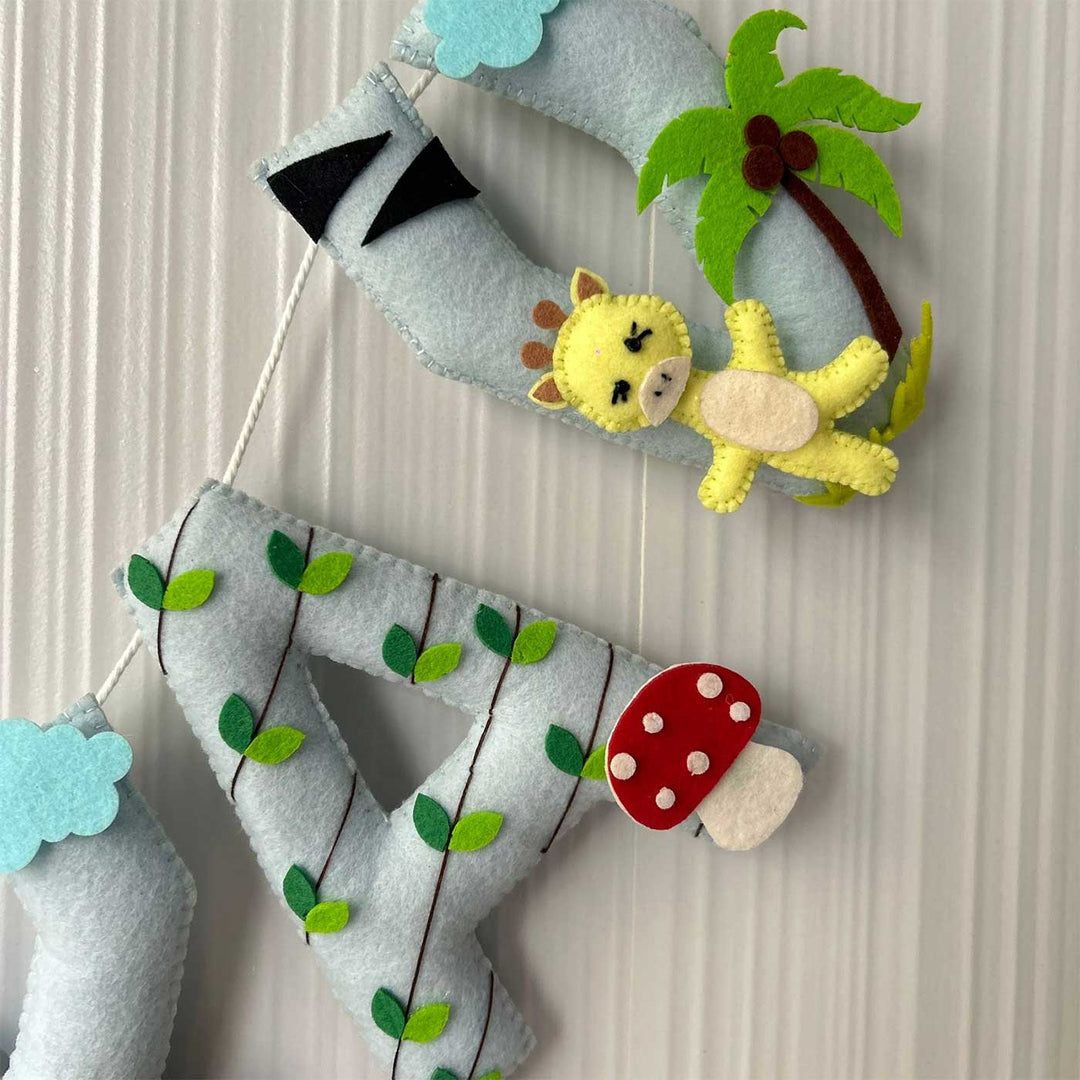 Personalized Forest Friends Theme Felt Bunting / Garland For Kids