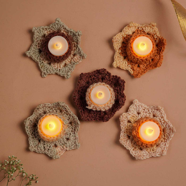 Handmade Brown Golden Tealight Holder Gift Hamper | Set Of 11