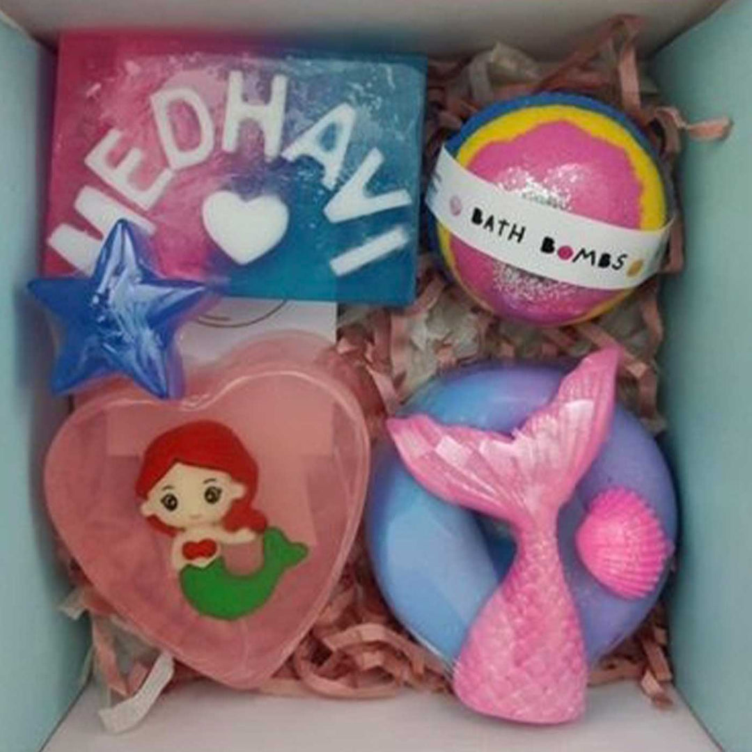 Personalized Handmade Mermaid Theme Shea Butter Gift Hamper | Set Of 4