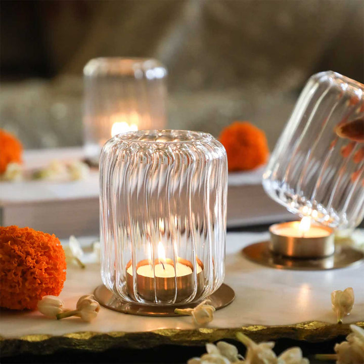 Handmade Noor Glass Votive Tealight Holder