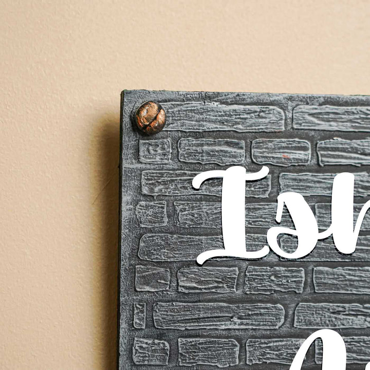 Personalized Brick Wall Theme Mdf Wood Name Plate