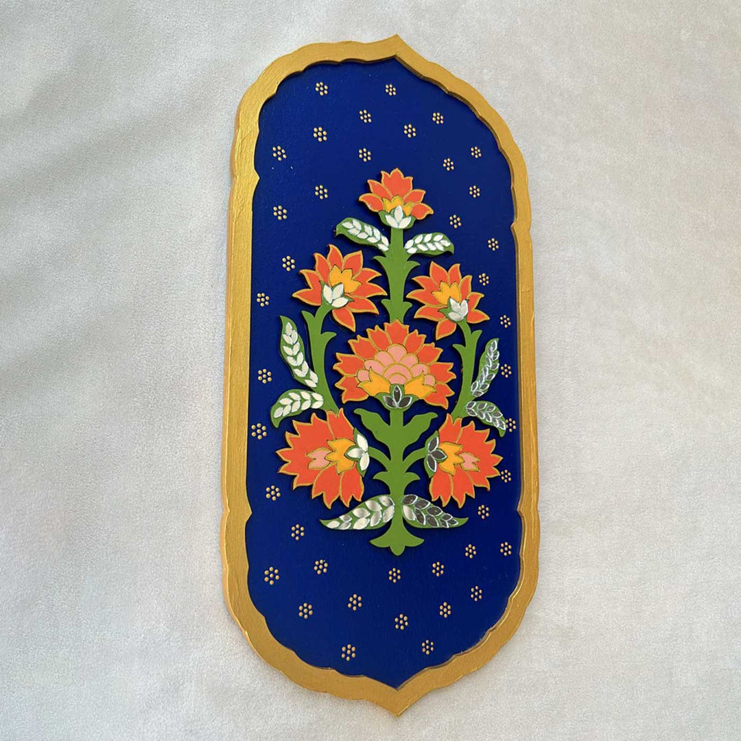 Hand-Painted Floral Theme MDF Wood Wall Decor