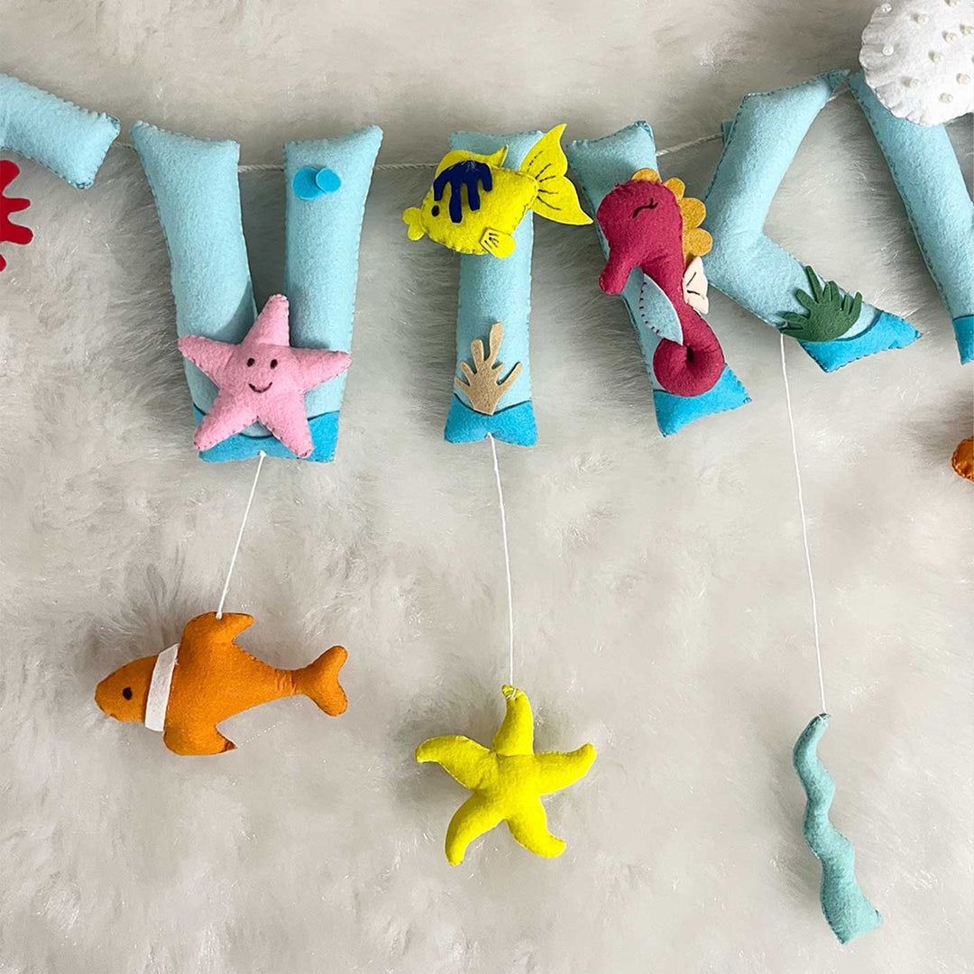 Handcrafted Personalized Mermaid Themed Bunting For Kids