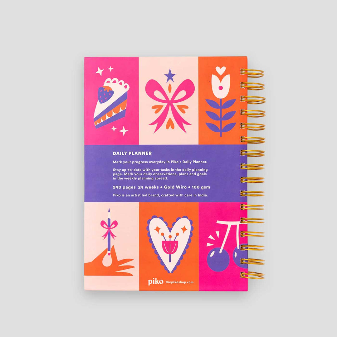 Just a Girl Undated Spiralbound Daily Planner | Wellness Tracker  | 240 Pages