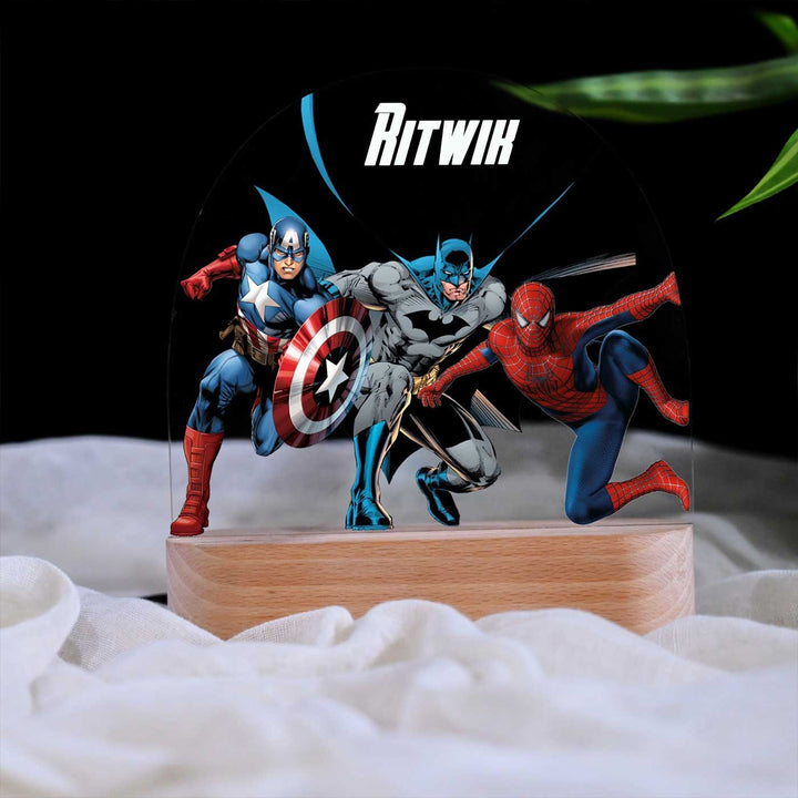 Personalized Superheroes Theme Acrylic LED Table Lamp