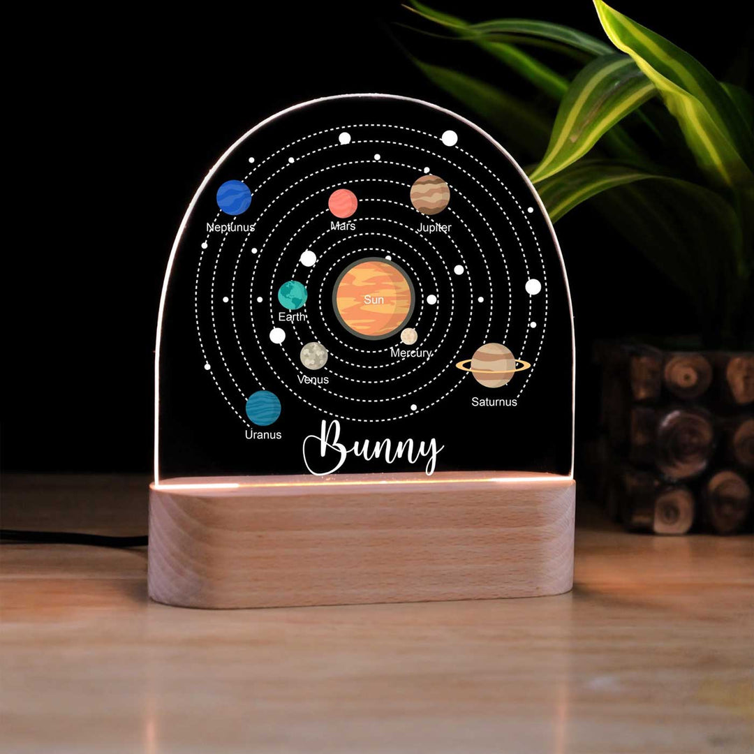 Personalized Solar System Theme Acrylic LED Table Lamp