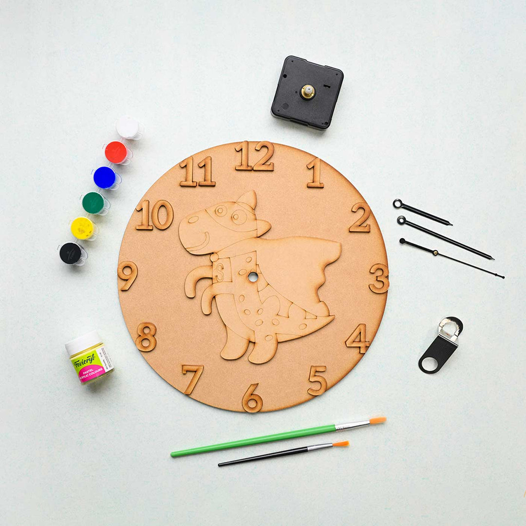 Handmade Dino Adventure Clock Painting DIY Kit | Set of 8