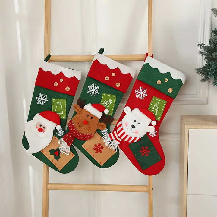 Personalized Snowflake Serenade Felt Stockings For Christmas Decoration