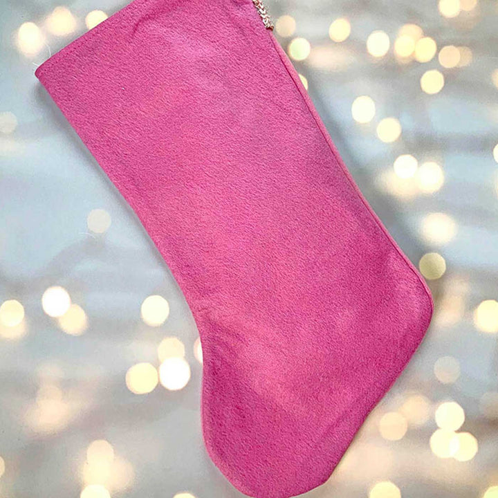 Handmade Pink Beard Gnome Woolen Stockings For Christmas Decoration