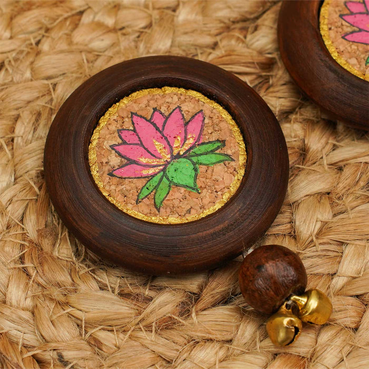 Handmade Pichwai Lotus Diwali Stick On Hanging | Set of 2