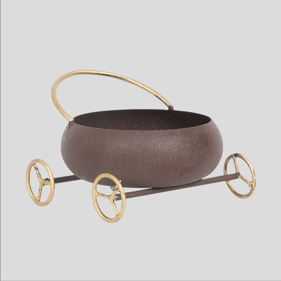 Handmade Round Bowl Snacks Platter With Wheels