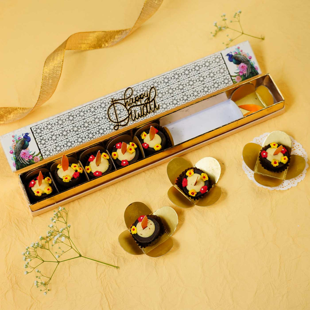 Handmade Chocolate Diya Gift Box | Set of 9