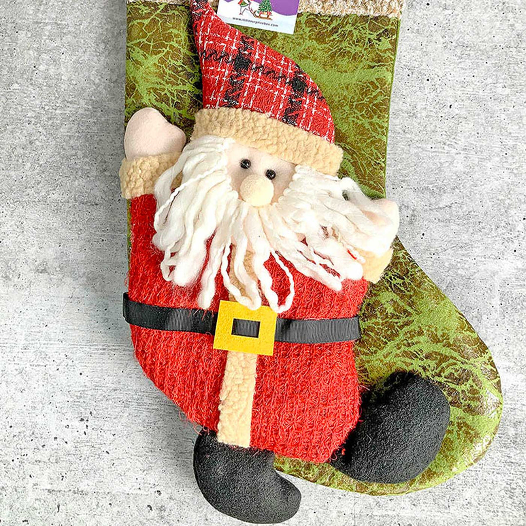 Handmade Hoho Santa Cotton Stockings For Christmas Decoration