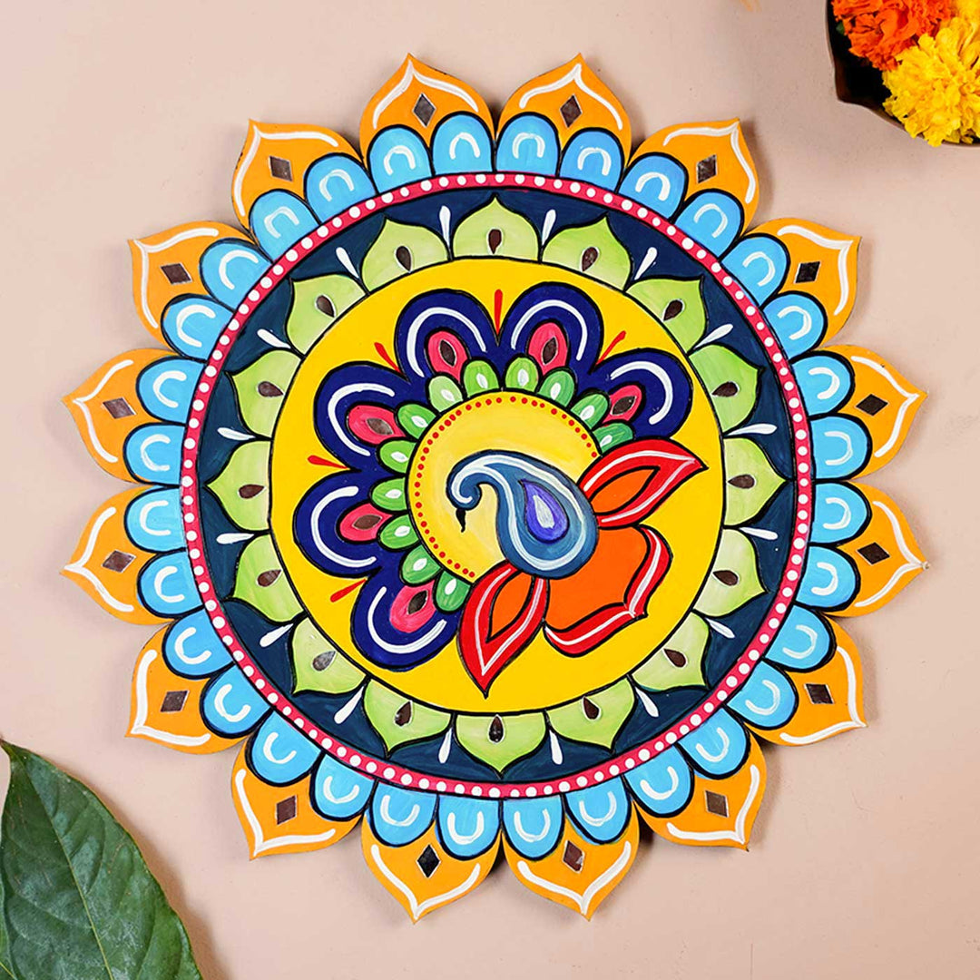 Handmade Placemat Wooden Rangoli