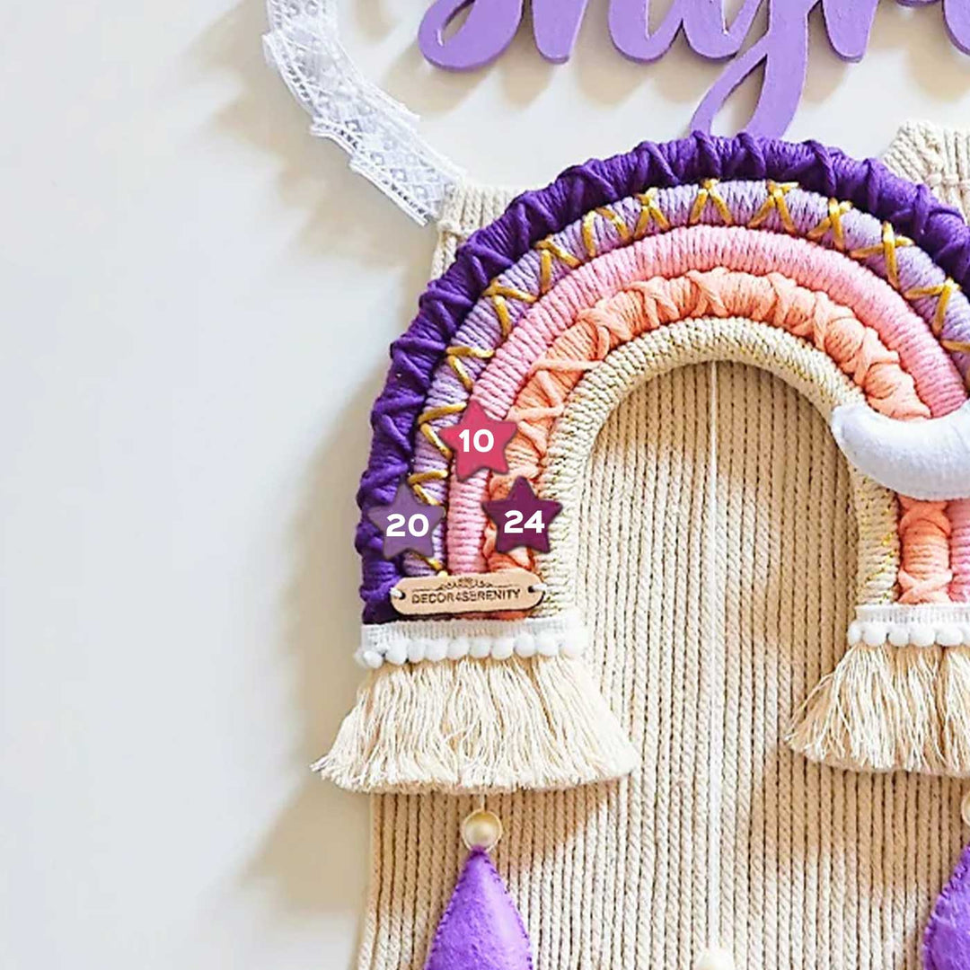 Macrame Cloud Rainbow Personalized Kids' Nameplate