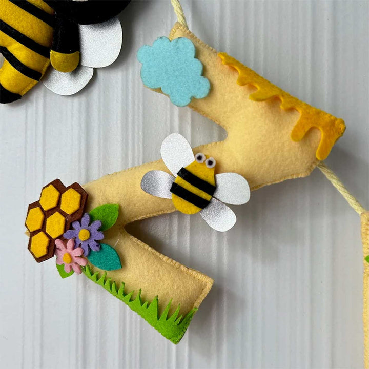 Personalized Bumble Bee Felt Bunting / Garland For Kids