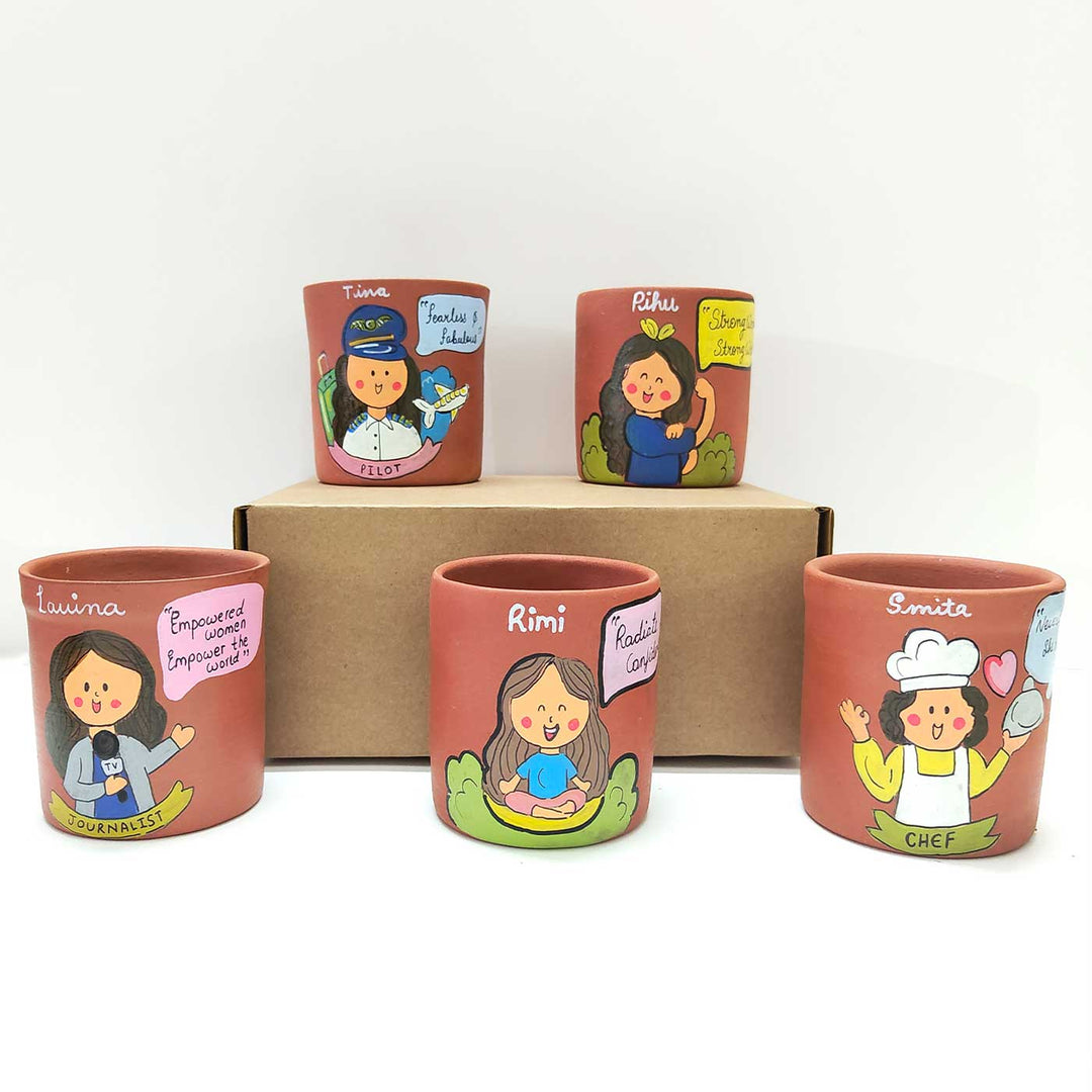 Handpainted Personalized Clay Planter With Chef Avatar Illustrations And Quote