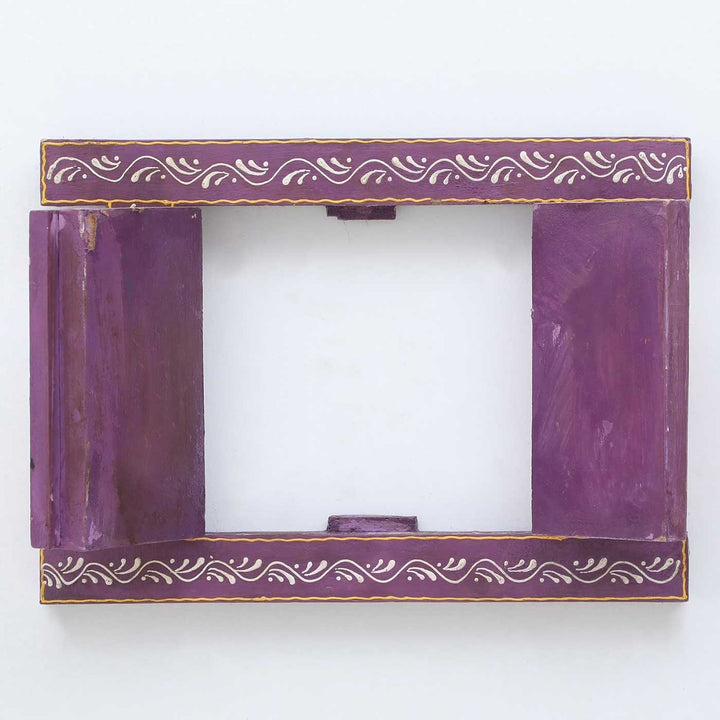 Handmade Decorative Purple Wooden Window Wall Decor