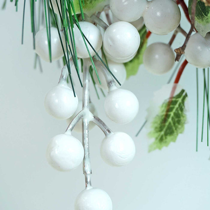 White Berries Wreath For Christmas Wall Decoration