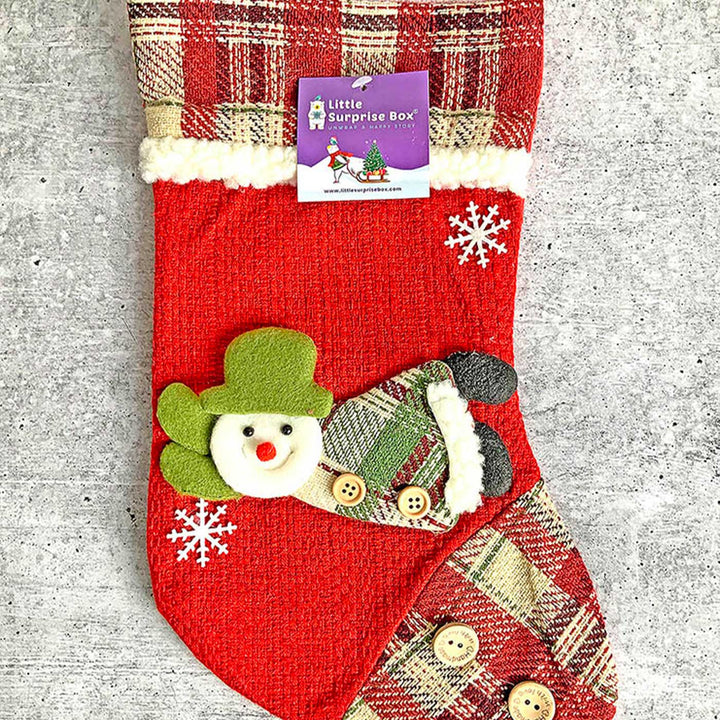 Handmade Flying Snowman Woolen Stockings For Christmas Decoration